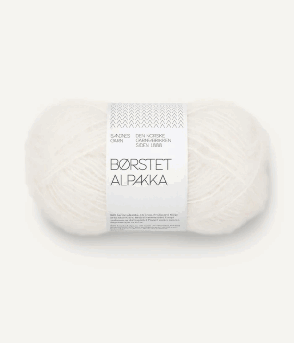 Sandnes Borstet Alpakka - 1001 Hvit Weiss