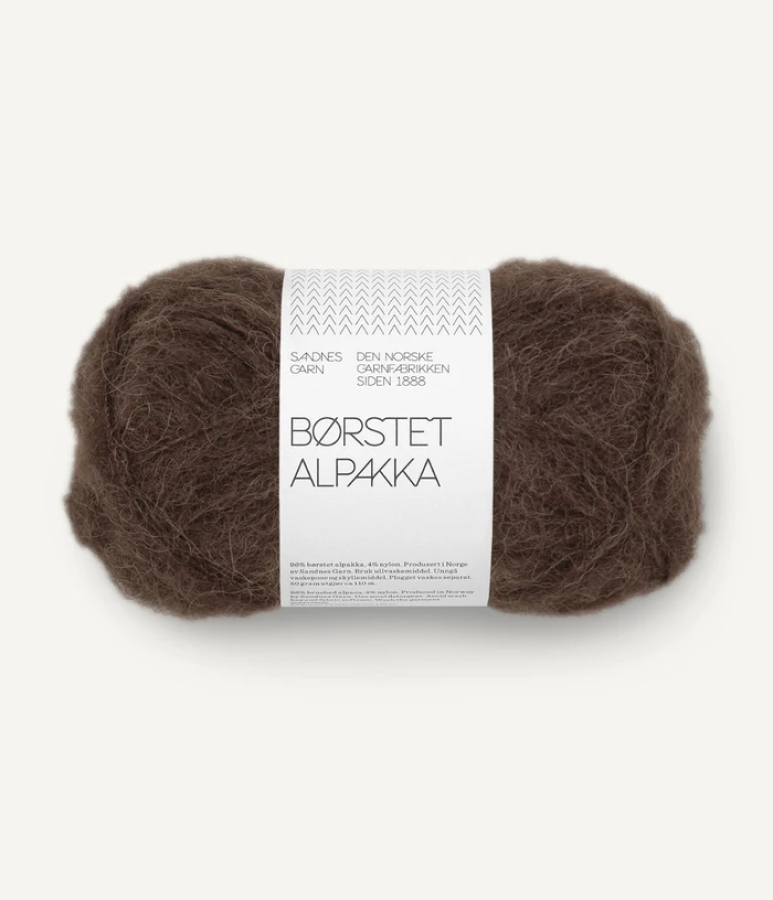 Sandnes Borstet Alpakka - 3082 Mork Brun