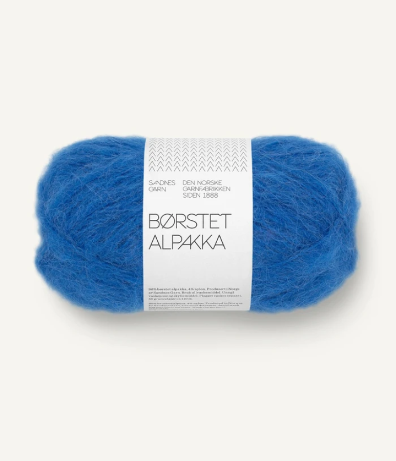 Sandnes Borstet Alpakka - 6046 Jolly Blue Leuchtblau