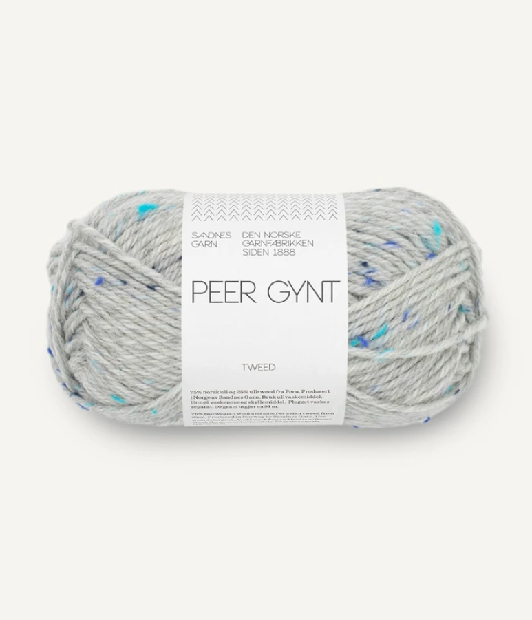 Sandnes Peer Gynt - 1502 Lys grameliert Tweed Grau Tweed