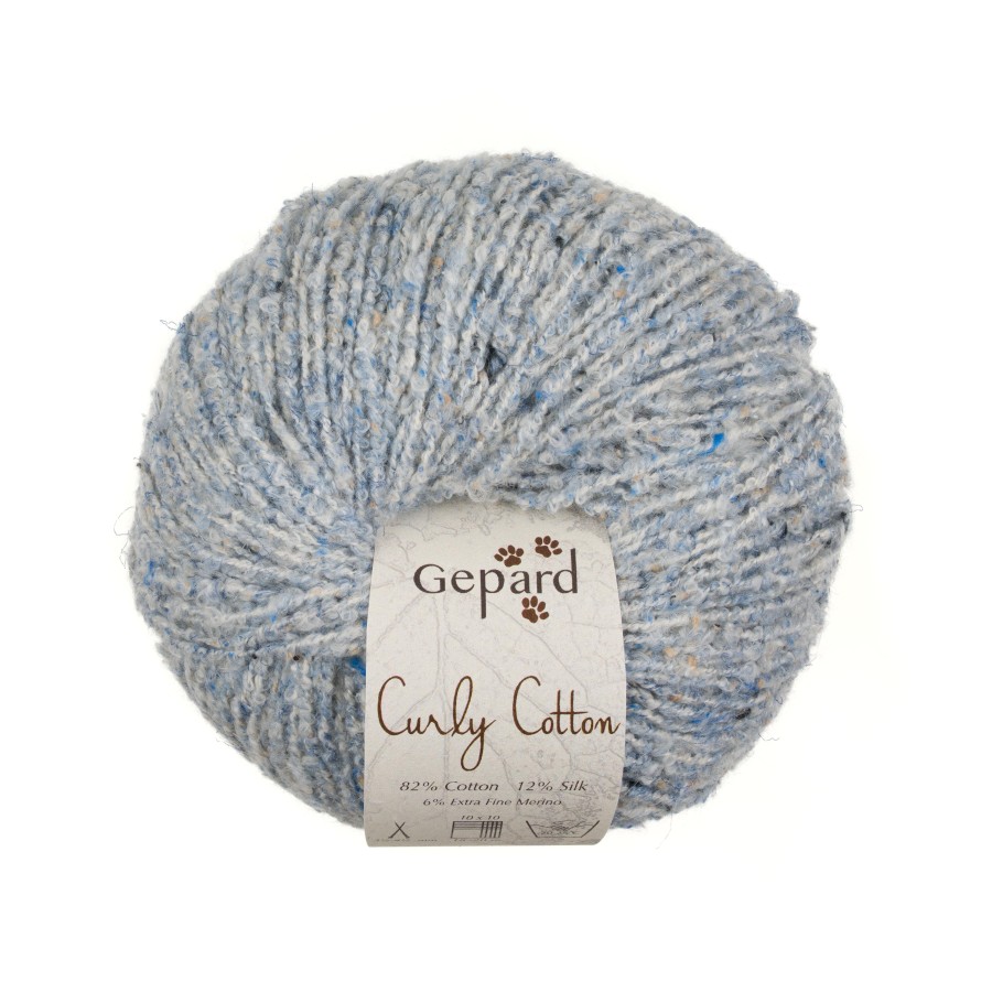 Gepard Curly Cotton - 720 Hellblau Tweed