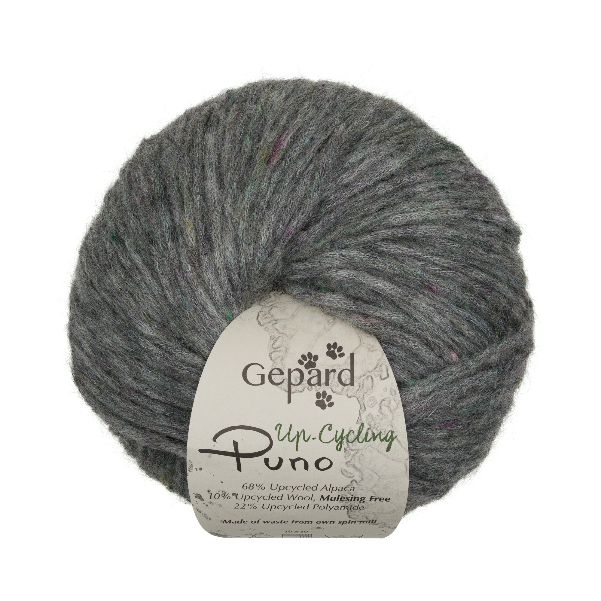 Gepard Puno - Up-Cycling 1508 Mittelgrau mit bunten Punkten